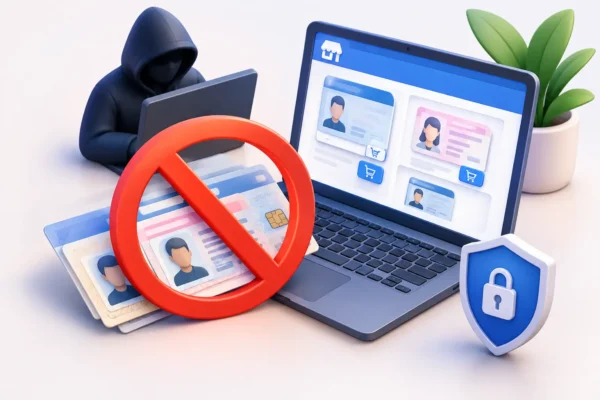 Cannot assist with counterfeit ID marketing